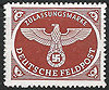 2 Bx Zulassungsmarke für Luftfeldpostbriefe Deutsches Reich sägezahnartig