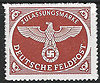 2 By Zulassungsmarke für Luftfeldpostbriefe Deutsches Reich sägezahnartig