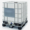 IBC Container 1000 Liter auf PE Palette. Ausgleichsbehälter für Kältemittel