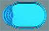 GFK Becken Polyesterbecken oval 400 x 250 x 125 cm mit Stirntreppe