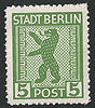 1ABx Berliner Bär 5 Pf Briefmarke Alliierte Besatzung