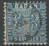 14 Baden Freimarke Postverein 6 Kreuzer Briefmarke Altdeutschland