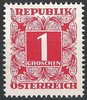232 xas Ziffernzeichnung im Quadrat Porto 1 Groschen Republik Österreich