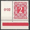 233 Blk/u Ziffernzeichnung im Quadrat Porto 2 Groschen Republik Österreich