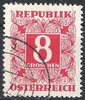 236 xaw Ziffernzeichnung im Quadrat Porto 8 Groschen Republik Österreich