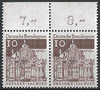 Paar 490 Deutsche Bauwerke 10 Pf Deutsche Bundespost Briefmarke