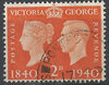 217 Viktoria und George 2 D Postage Revenue stamps Great Britain