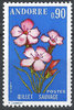 252 Blumen 0,90 F Postes Andorre stamps