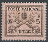 1 Freimarke Pius XI Poste Vaticane 5 Cent Briefmarke Vatikan