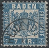25a Baden Wappen 7 Kr Briefmarke Altdeutschland
